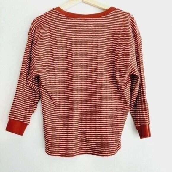 ANTHROPOLOGIE Hannah Striped V-Neck 3/4 Sleeve Top Sz XS - Picture 10 of 11